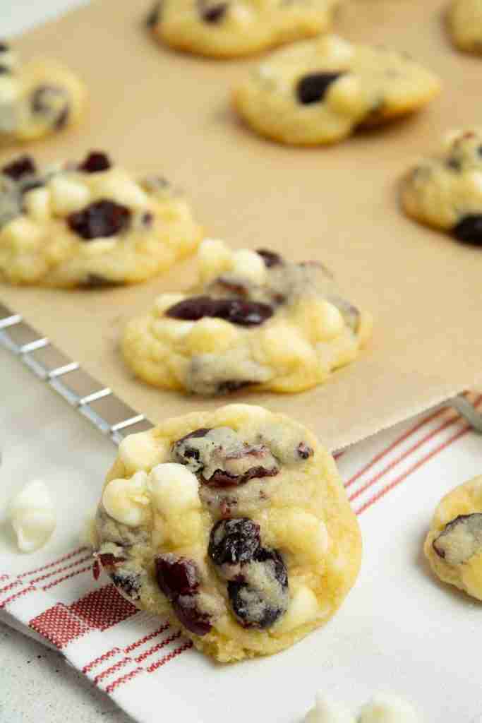 cookies cooling on a wire rack